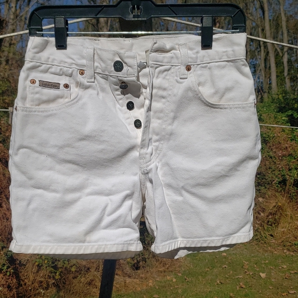 Calvin Klein White Jean Shorts